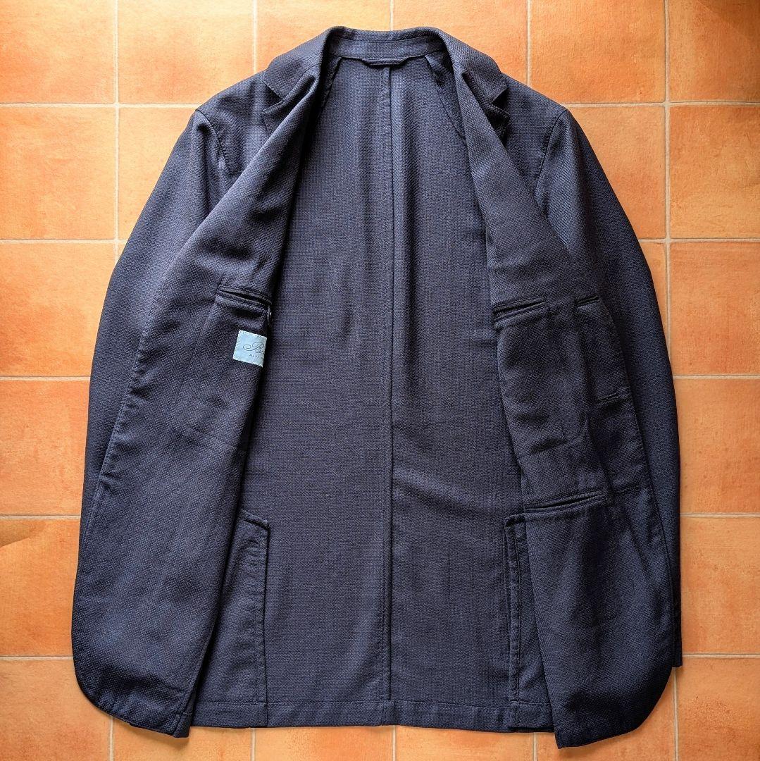 【近年モデル】Belvest ホップサック ネイビー ジャケット 44サイズ