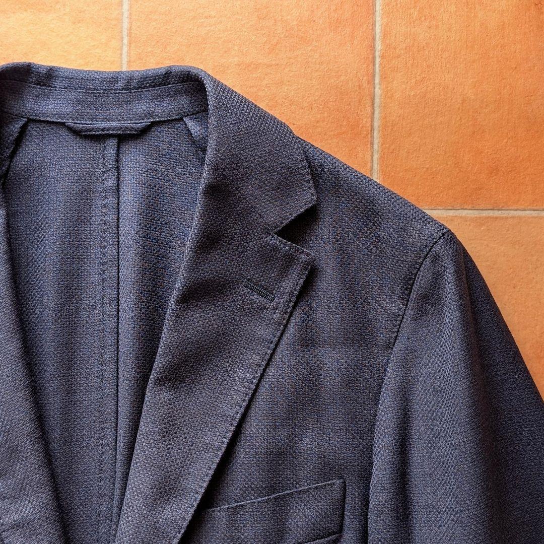 【近年モデル】Belvest ホップサック ネイビー ジャケット 44サイズ