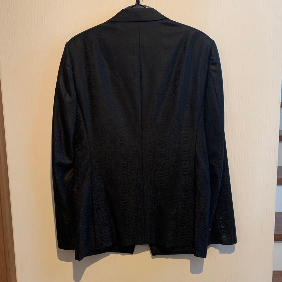 【5351 Pour Les Hommes】ブラック蛇柄　テーラードジャケット