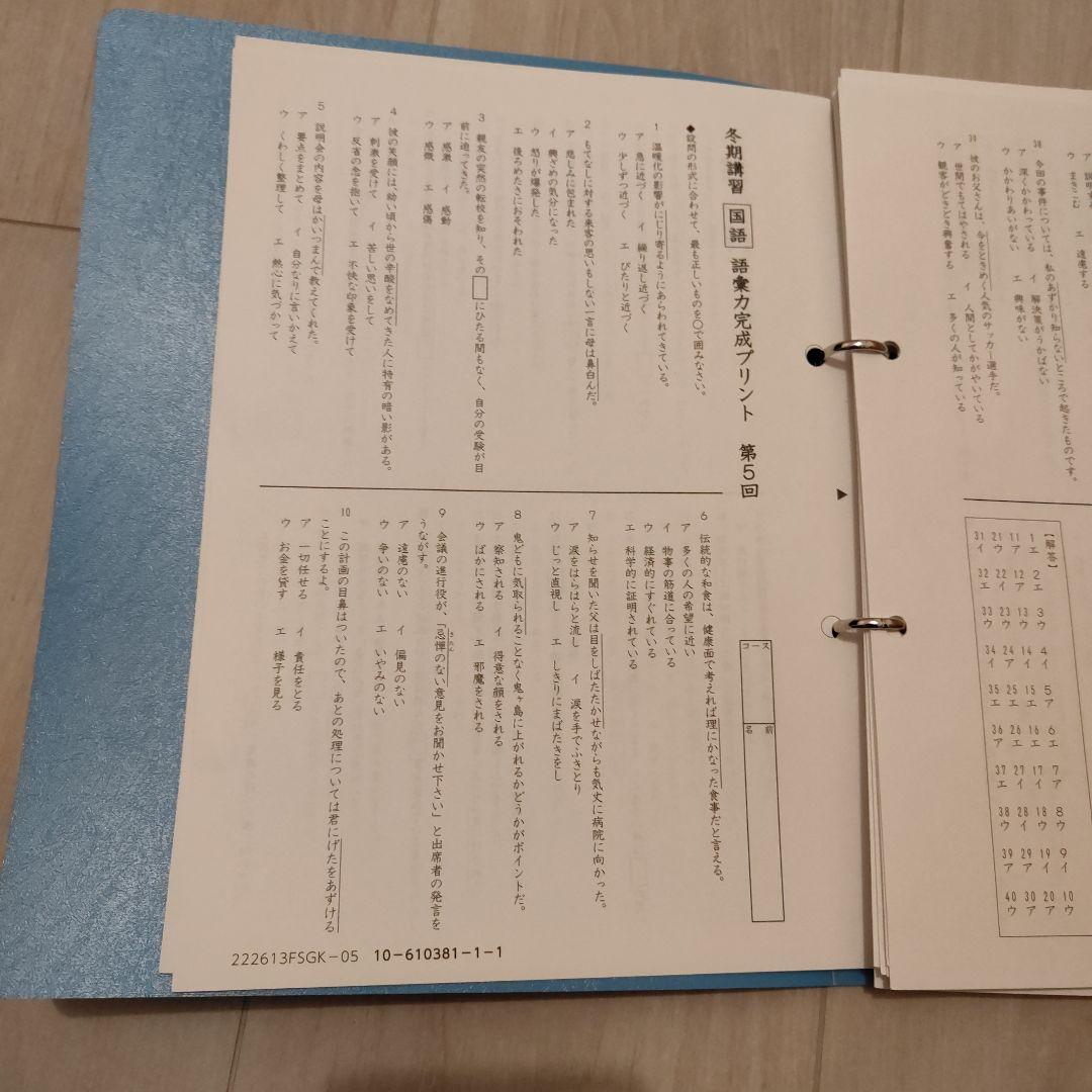 【難関校合格】サピックス 6年 国語 語彙力完成プリント 全24回フルセット