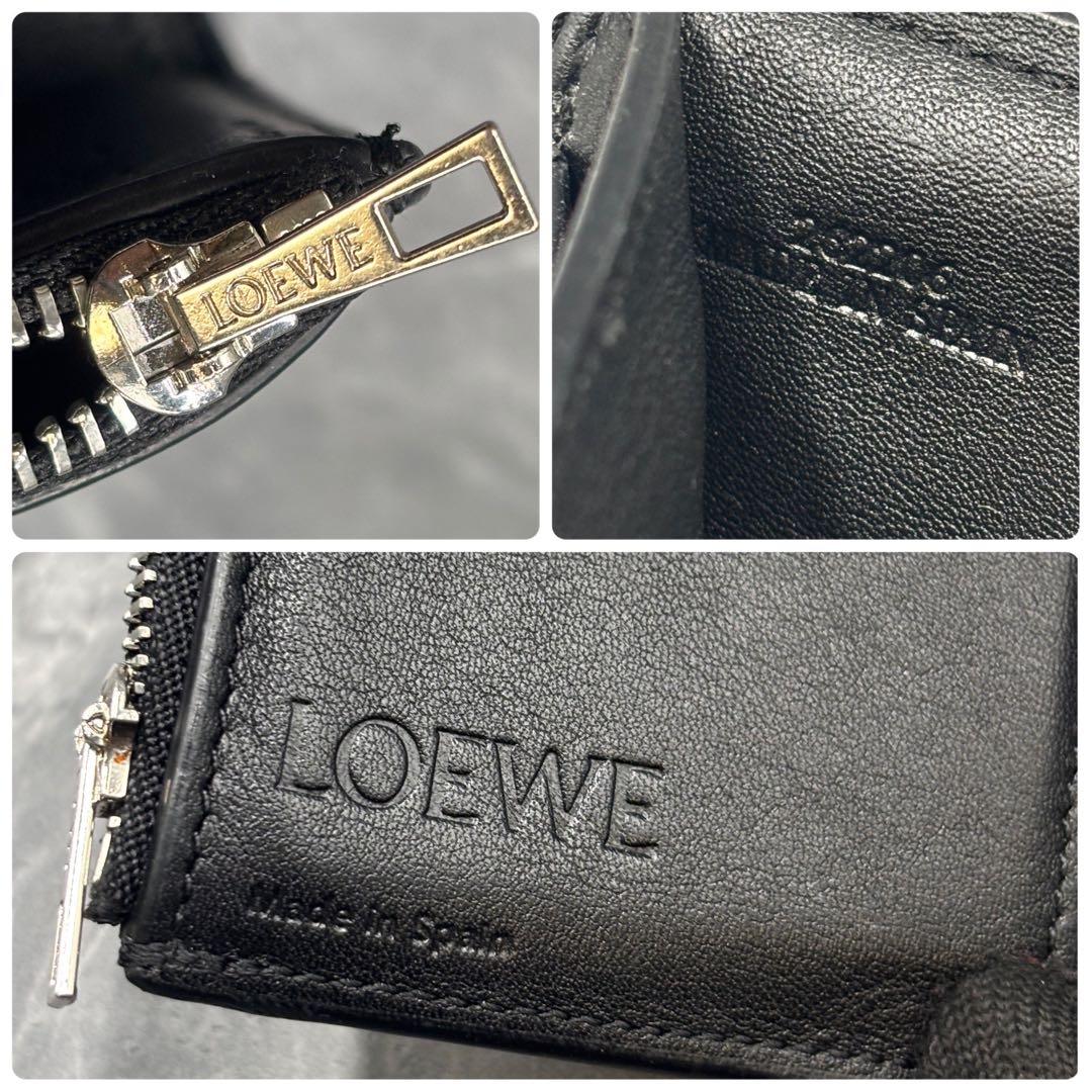 なな　　LOEWE バーティカルウォレット 折り財布　ブラック　箱付き