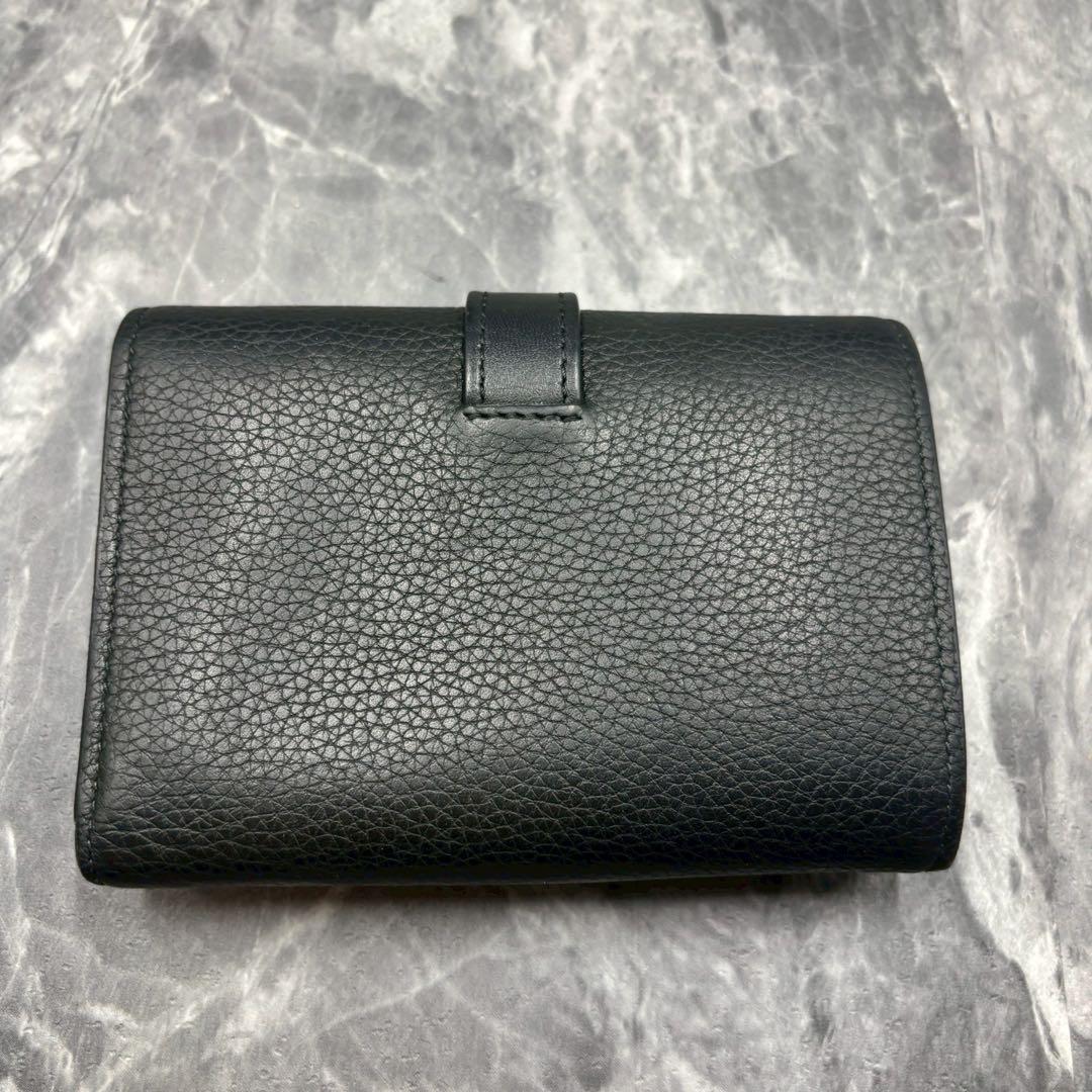 なな　　LOEWE バーティカルウォレット 折り財布　ブラック　箱付き