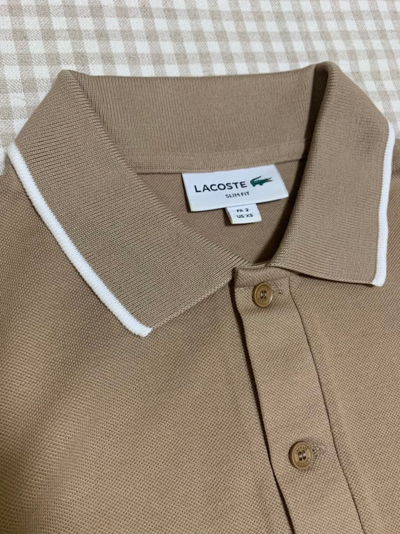 美品 未使用 Lacoste ベージュ ポロシャツ 半袖 限定