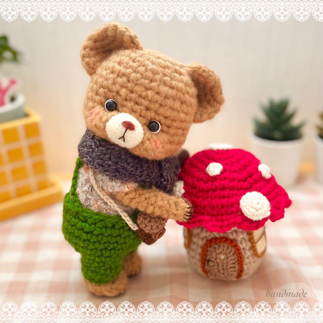 R*✿様 ♦︎作家Megmeg's Doll様の許可有り♧くまくん　きのこのお家