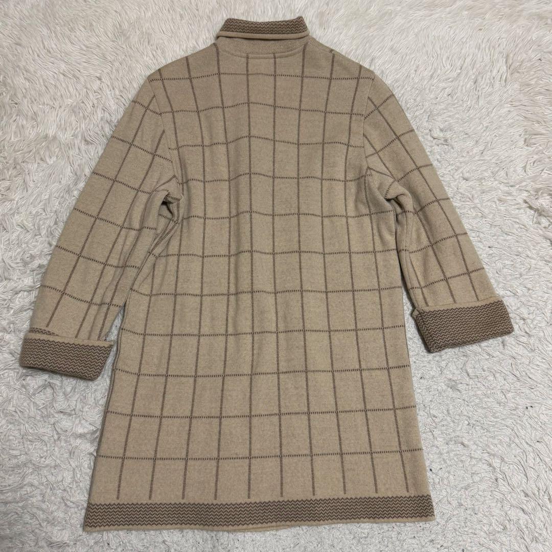 極美品Lサイズ　クリスチャンディオール　ロングコート　ウール　ダブル　チェック