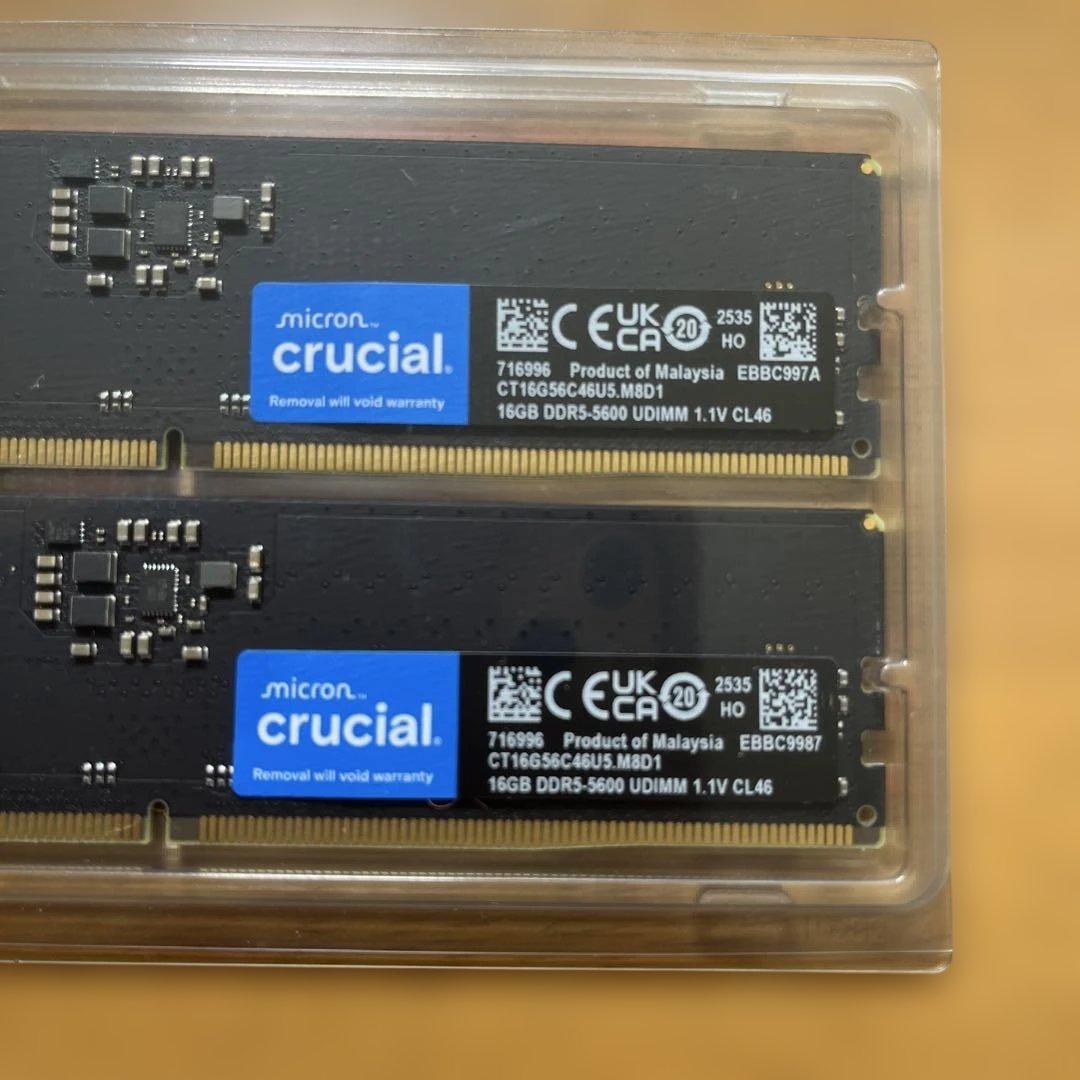 Crucial DDR5-5600 16GBx2枚セット