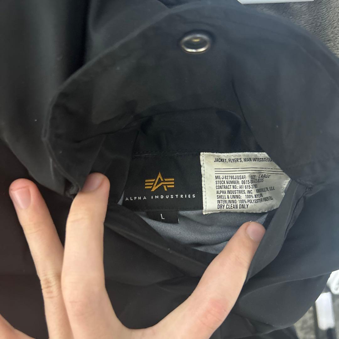 Alpha Industries MA-1 ブラックジャケット Lサイズ