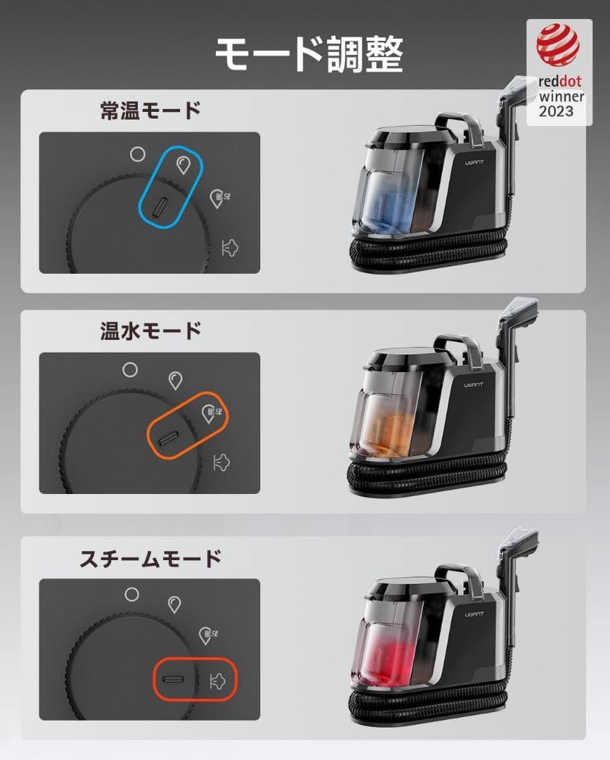 【R1826-169-400】3モード対応スチーム＆リンサークリーナー
