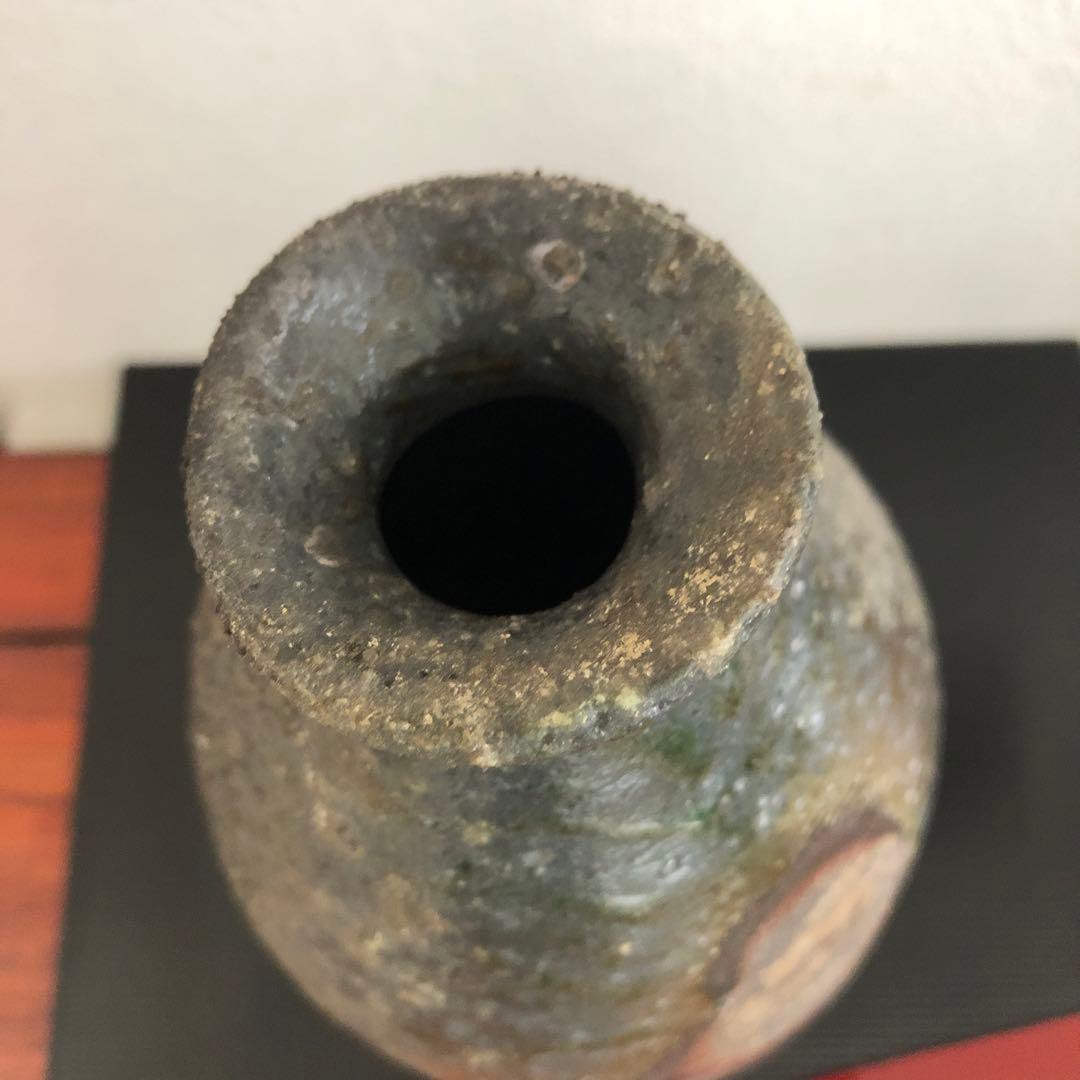 備前焼　猪俣政昭　西蔵坊窯　窯変　胡麻　骨董　花入　箱　花瓶　レトロ