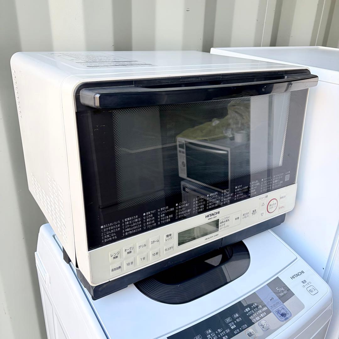 運搬取付無料！純正日立冷蔵庫・洗濯機＋高機能オーブンレンジ3点セット！完動超美品