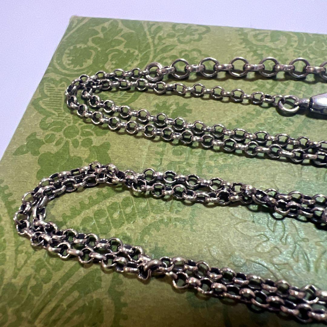 《専用》グッチ あずきチェーン 50cm ネックレス ブラック シルバー925