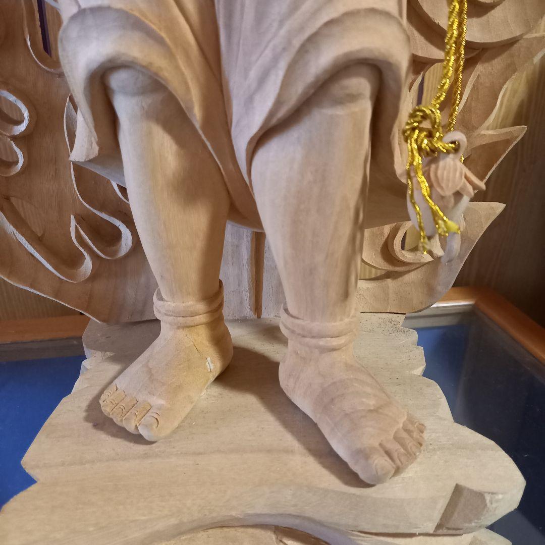 不動明王立像　木製彫刻 神像 全長約65cm