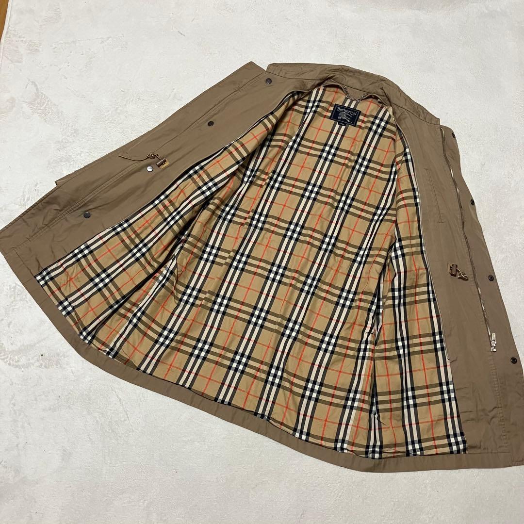 バーバリー　モッズコート　ブルゾン　中綿　裏ノバチェック総柄　大きめ　綿　L