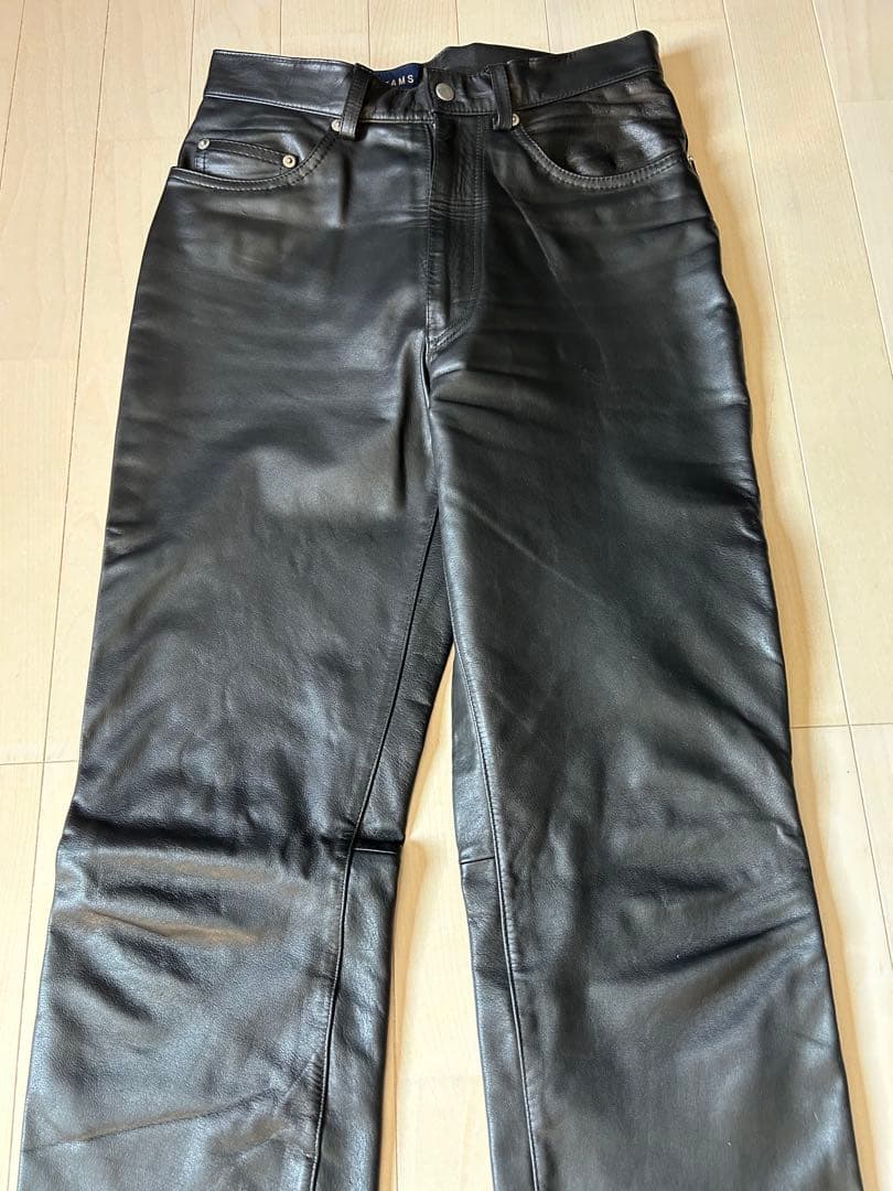【BEAMS】美品ブラックレザーパンツ牛革