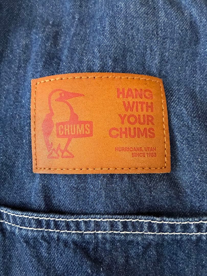 CHUMS チャムス ロング フレア デニム ジャンパースカート サロペット Ｌ