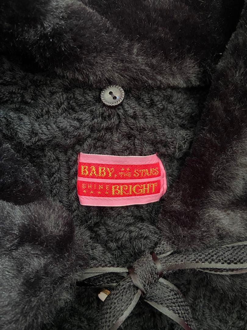 未使用品　BABY ウール100%ファーティペット付きカーディガン