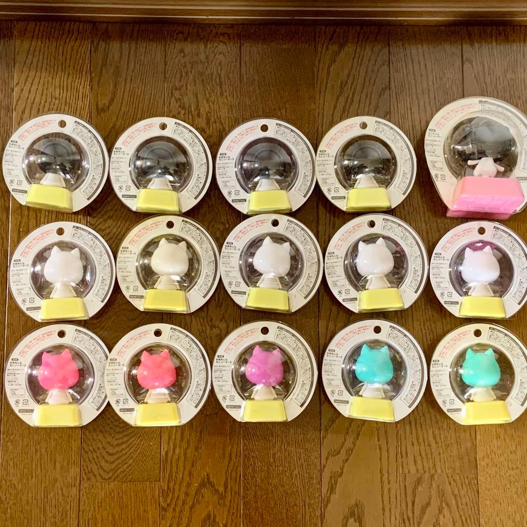 平成レトロ かおもじん ソーラーフィギュア　かおもじねこ 顔文字　KAOMOJI