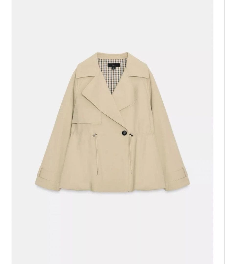 【完売品】ZARA 調節可能なウエスト ショートトレンチコート Mサイズ　新品