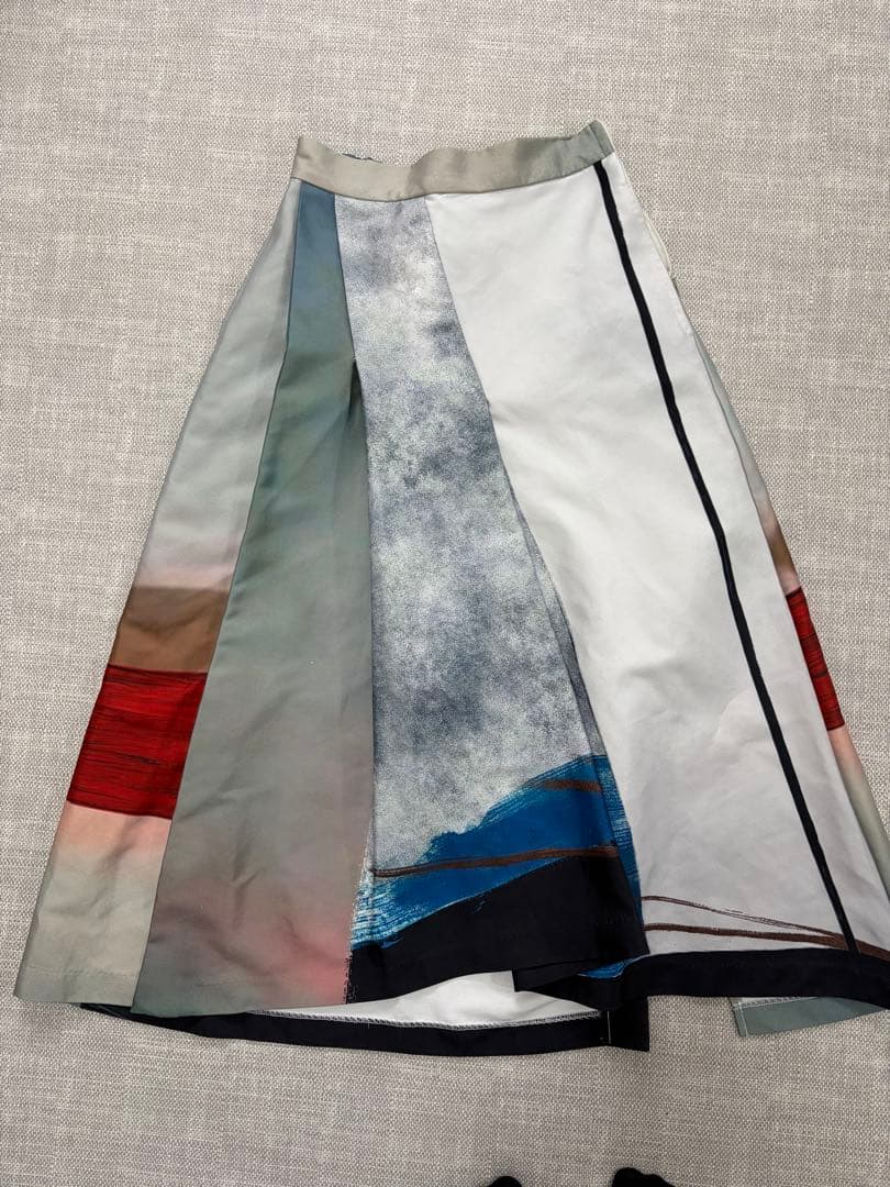 ameri MEDI DRAWING UNEVEN SKIRT アート　スカート