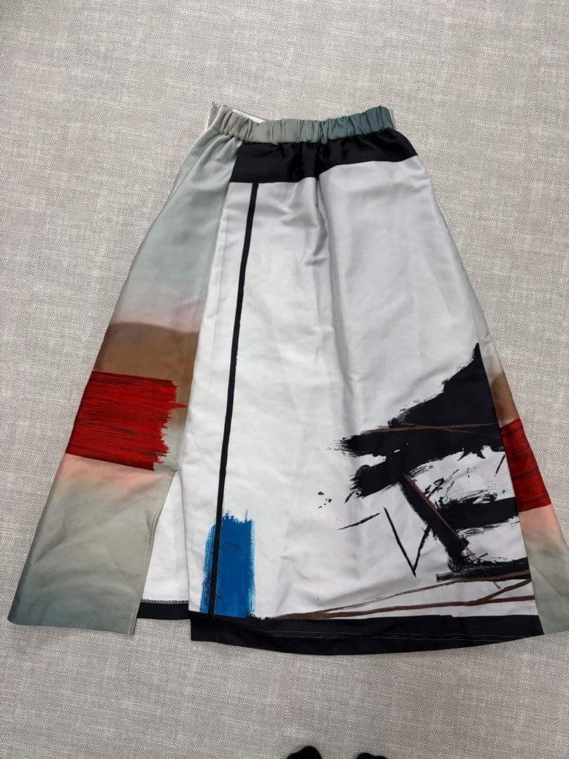 ameri MEDI DRAWING UNEVEN SKIRT アート　スカート