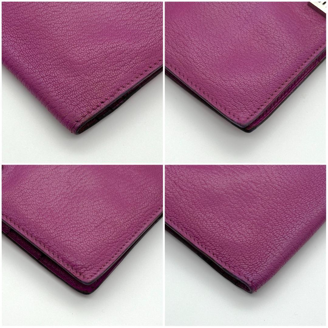 【極美品】HERMES エルメス ベアンクラシック　□H刻　パープル　フィヨルド