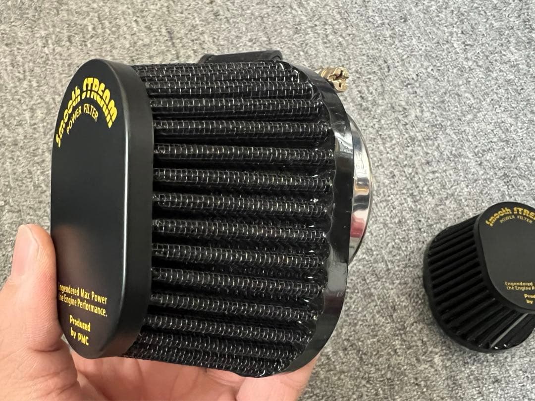 CB750F取り外し 美品 PMC パワーフィルター 取付径 53-56mm