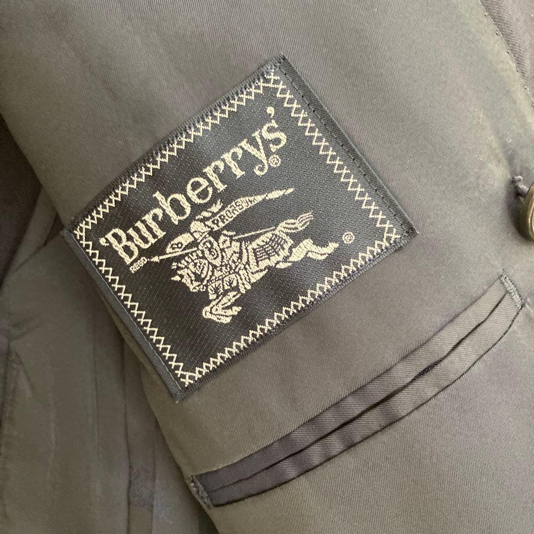 Burberry 紺色　テーラードジャケット ダブルボタン　⚠️ネーム刺繍あり