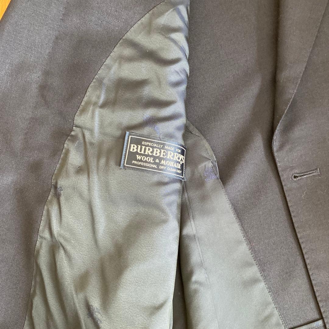 Burberry 紺色　テーラードジャケット ダブルボタン　⚠️ネーム刺繍あり
