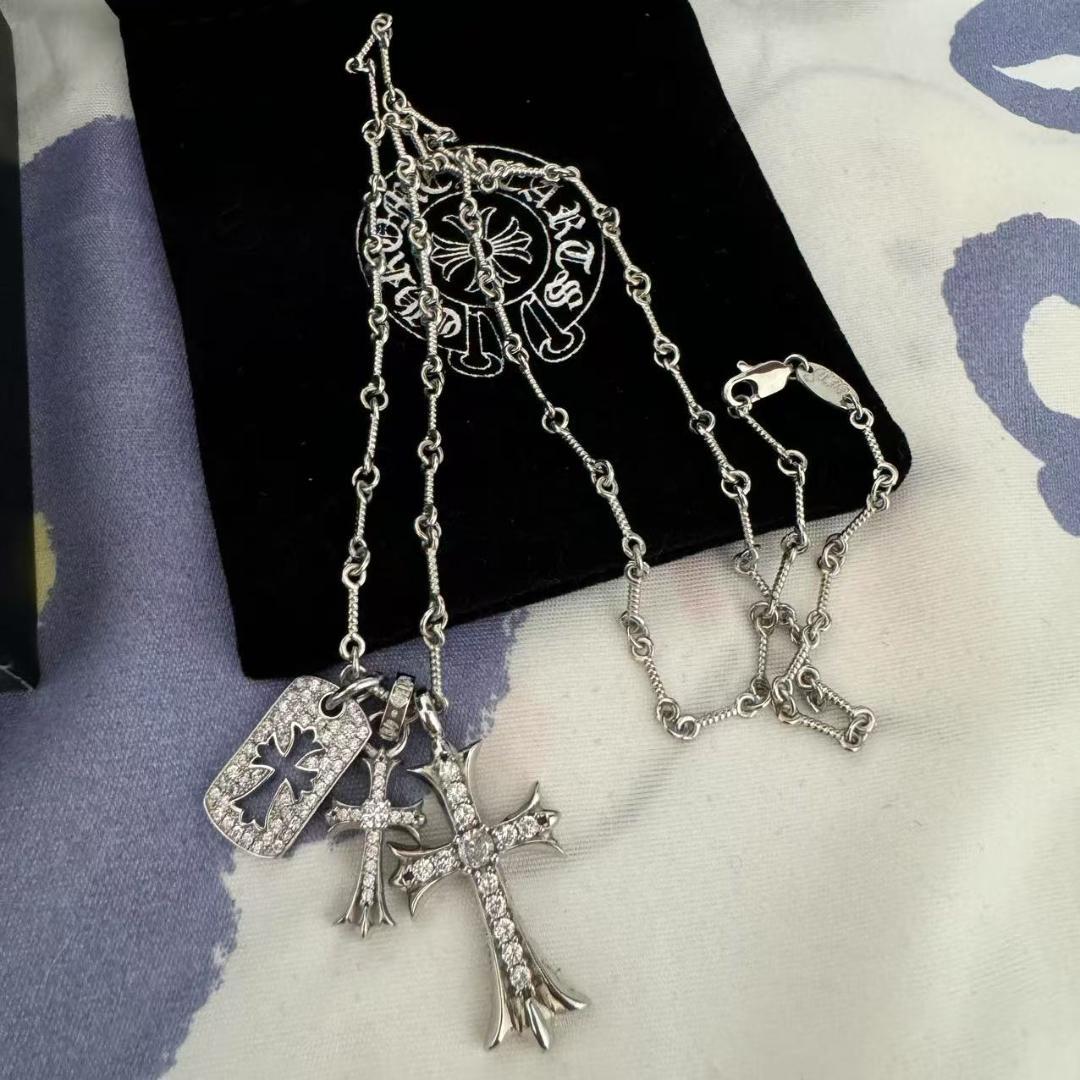 CHROME HEARTS クロムハーツ withダイヤモンド ネックレス925