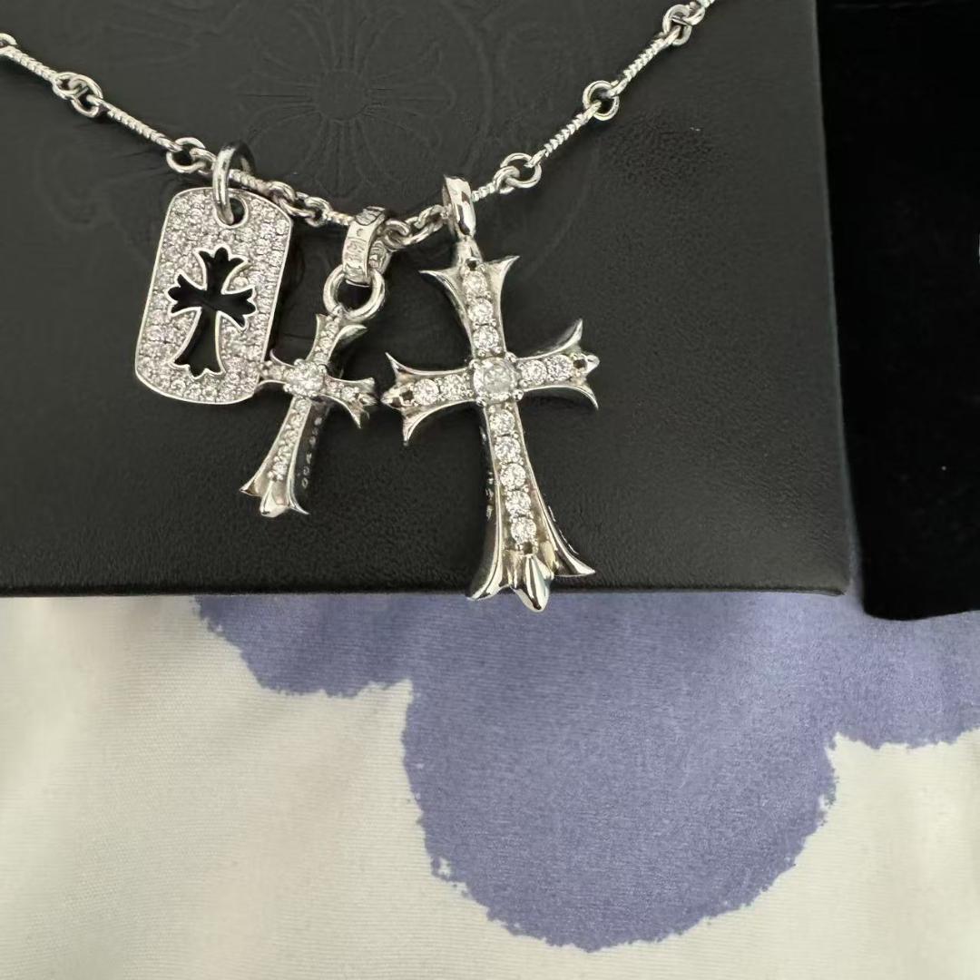 CHROME HEARTS クロムハーツ withダイヤモンド ネックレス925
