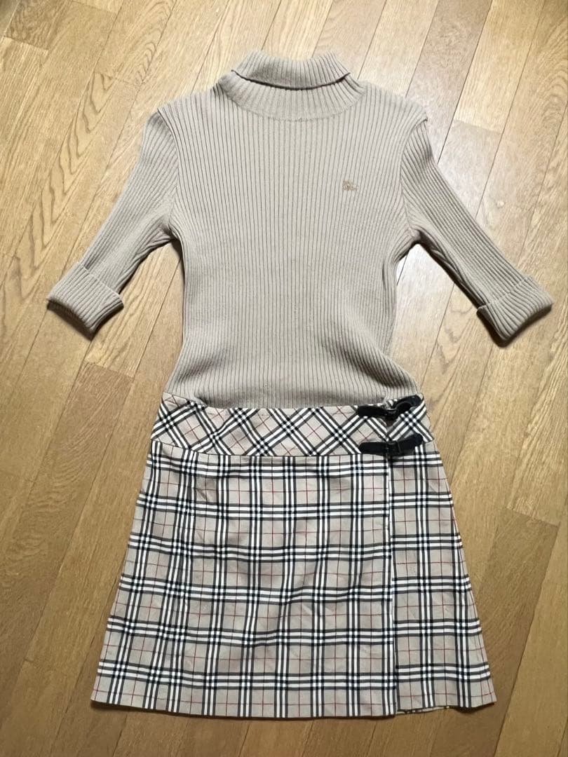 BURBERRY BLUE LABEL ひざ丈ワンピース 38（訳あり）
