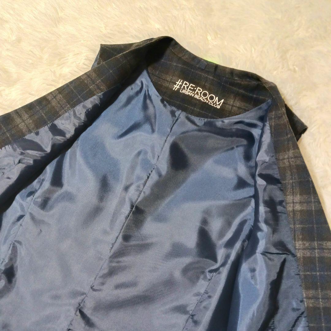 極美品★リルーム アーバンビーチクラブ テーラードジャケット ベスト付 チェック