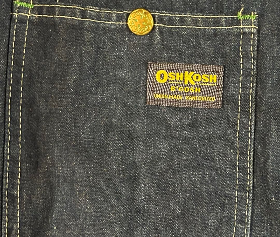 70s USA製 OSHKOSH 濃紺 デニム カバーオール38