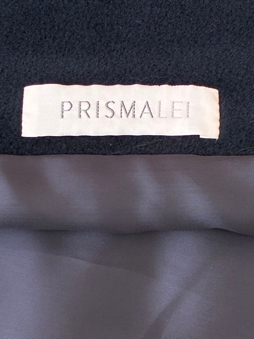 新品タグ付 PRISMALEI カシミヤ混マキシ丈コート ネイビー L着丈125