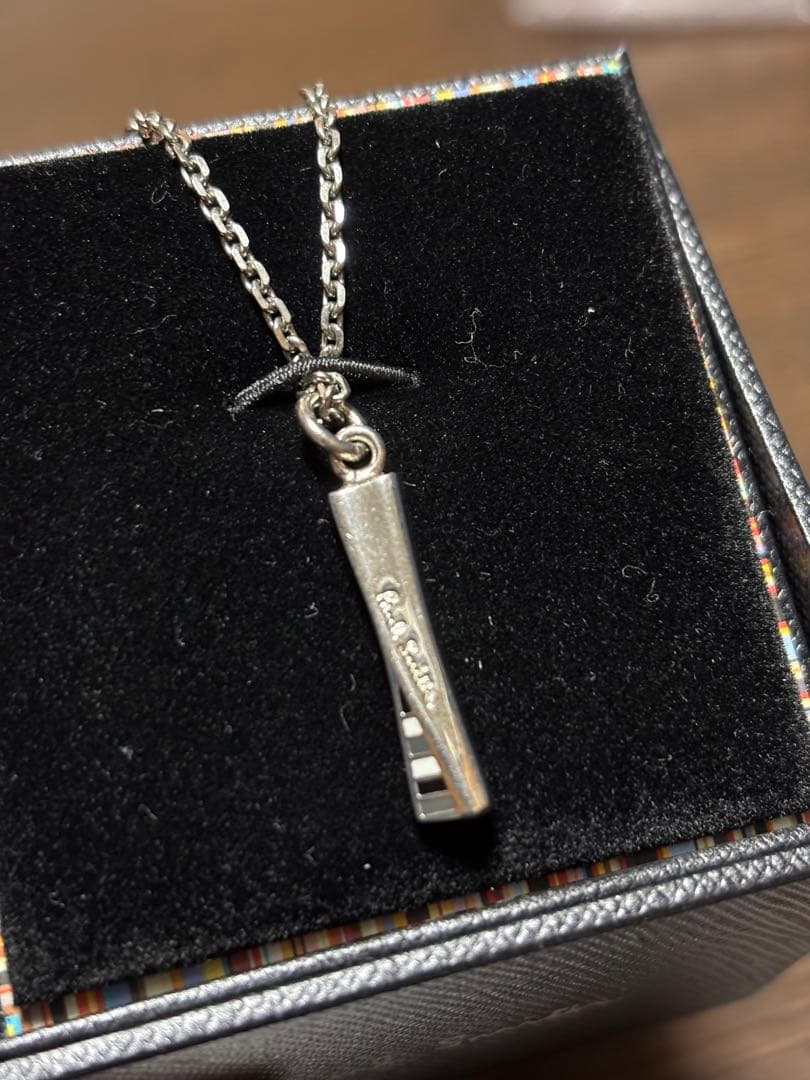 【美品】ポールスミス ツイストネックレス マルチエポ 箱付き シルバー
