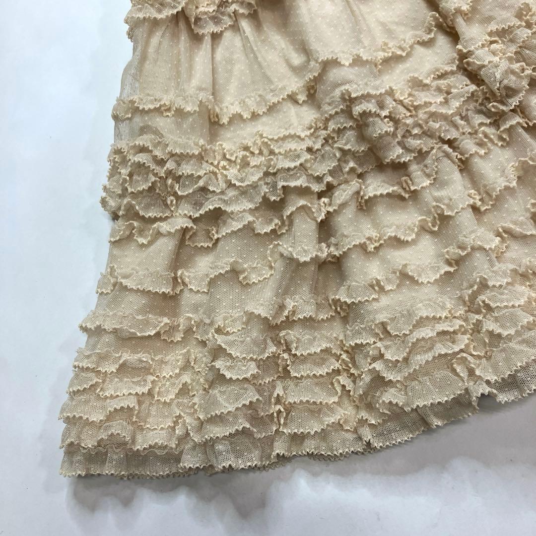 は*な様 【美品】ピンクハウス 生成 豪華ドットチュール段々スカート