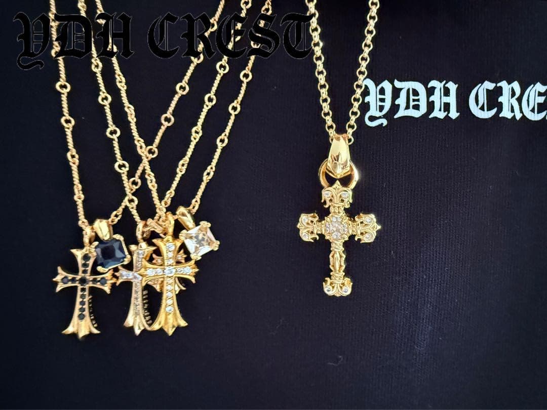 ★JSZGDSZ　22K金メッキ×S925　極太クロスネックレス　刻印有り