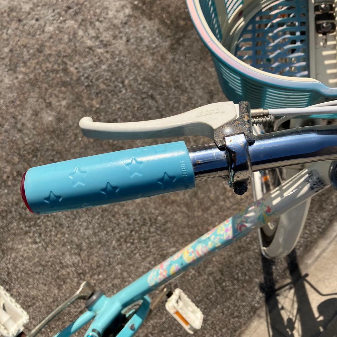 【引き取り限定】子供用自転車 エコパル　24インチ水色 花柄 前カゴ付き　女の子