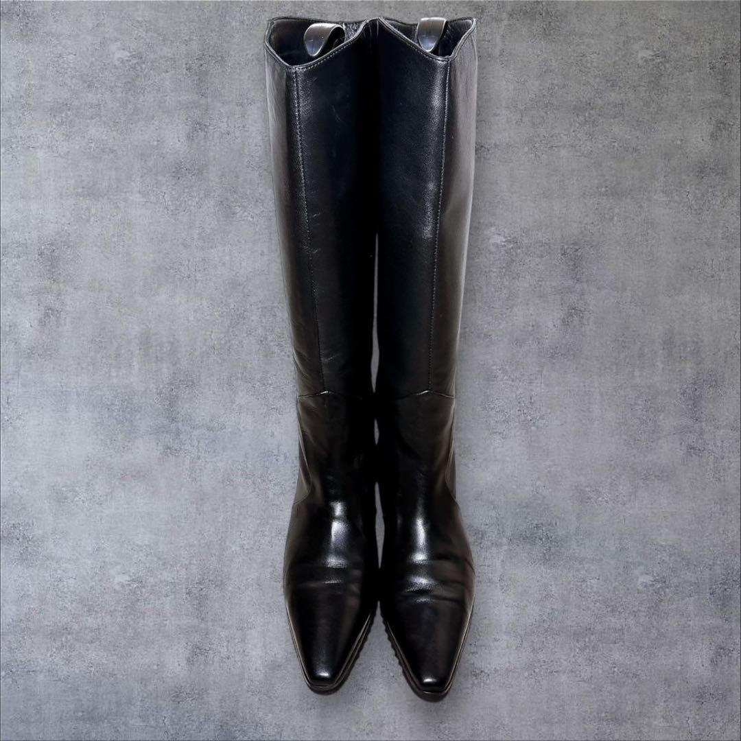 美品 CORSO ROMA 9 ロングブーツ インヒール 本革 シャークソール
