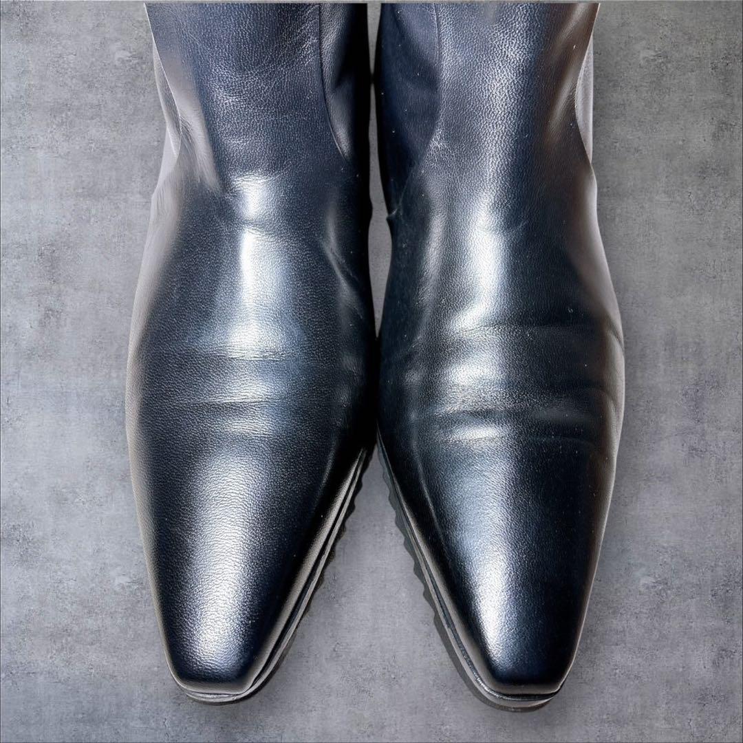 美品 CORSO ROMA 9 ロングブーツ インヒール 本革 シャークソール