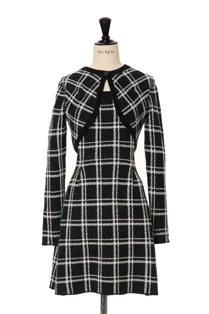 ワンピース herlipto Pantheon Checked Knit Dress