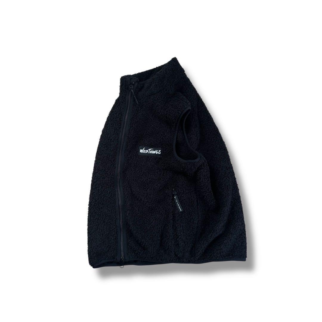 【名作】WILDTHINGS POLARTEC ボアベスト ブラック フリース