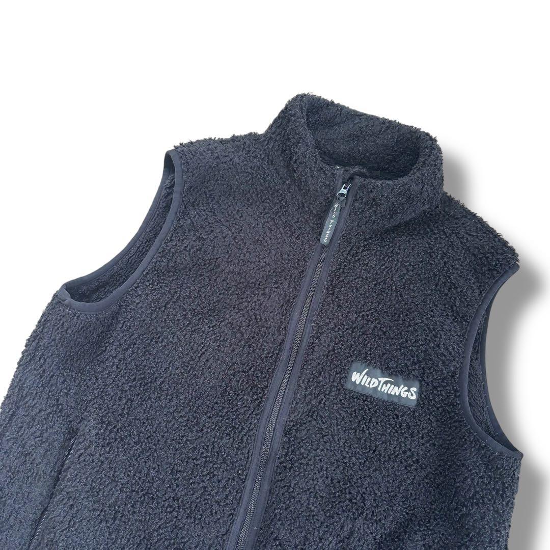 【名作】WILDTHINGS POLARTEC ボアベスト ブラック フリース