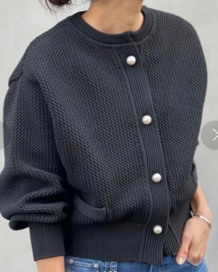 最終価格　BEARDSLEY ビアズリー　パールボタン　カーディガン　パール釦