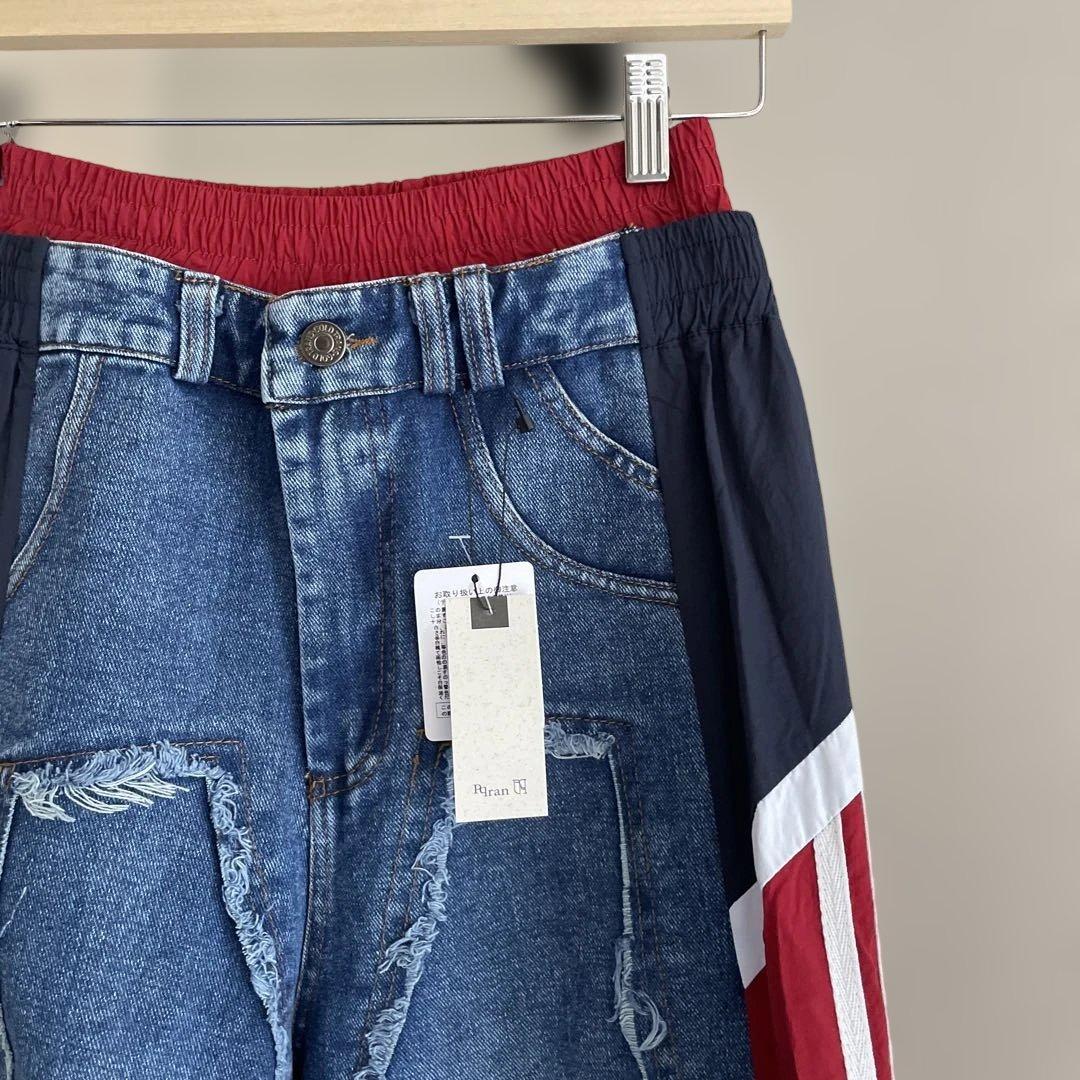 新品Three Four Timeスリーフォータイム サイドスイッチデニムパンツ