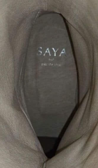【新品未使用】SAYA サヤ 本革 ブーツ 黒 24.5cm ペコスタイプ