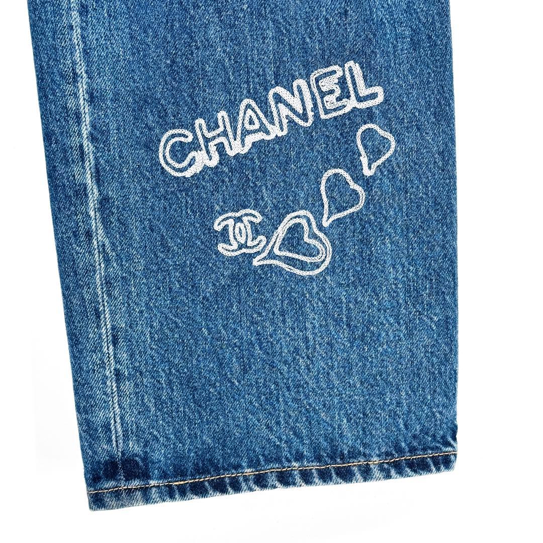 CHANEL シャネル 2024AW デニム 刺繍ロゴ ココ