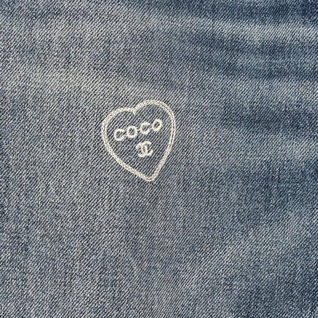 CHANEL シャネル 2024AW デニム 刺繍ロゴ ココ