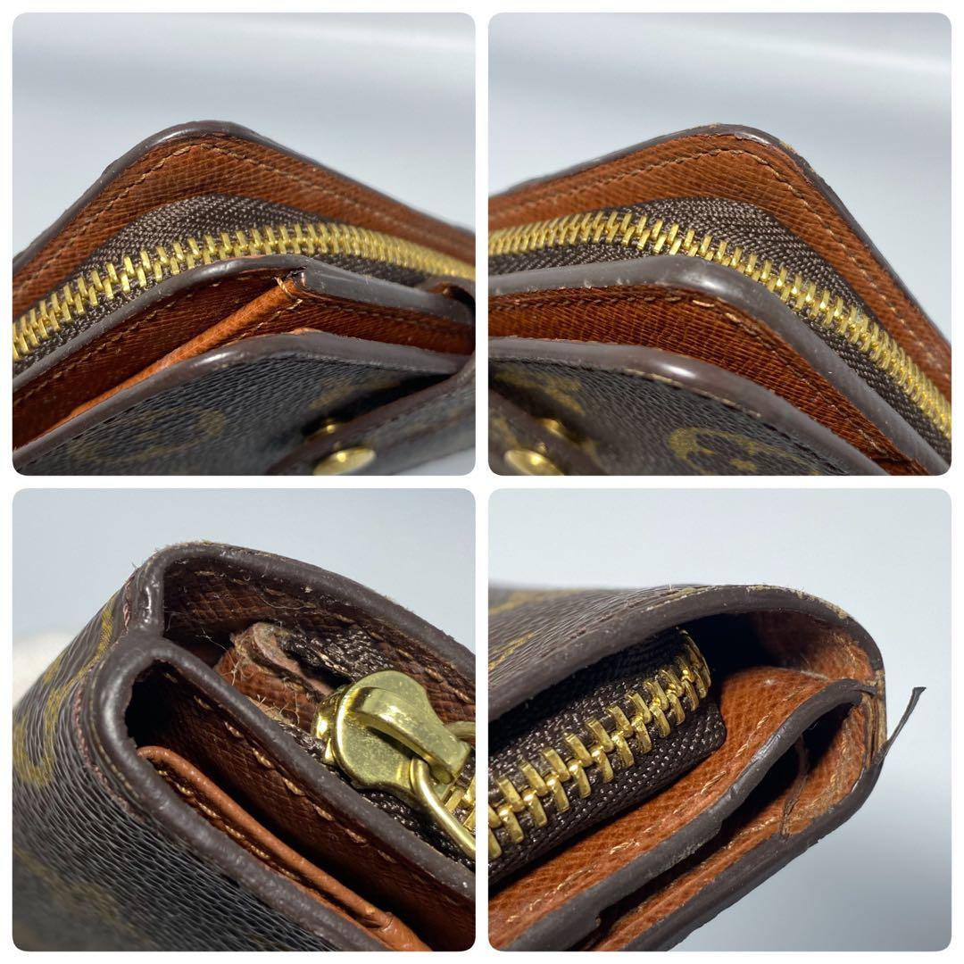 良品　ルイヴィトン モノグラム 二つ折り財布　コンパクトジップ