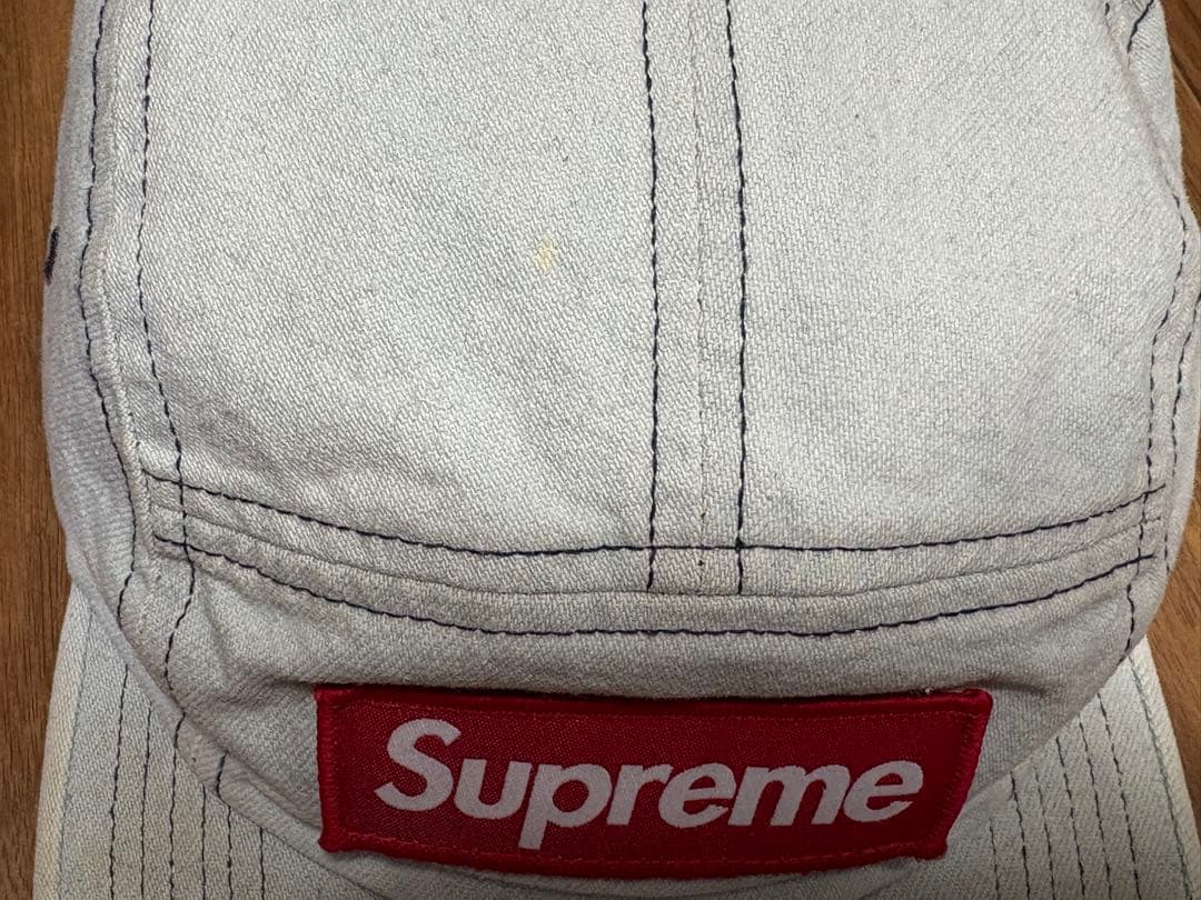 【美品・送料込】Supreme ボックスロゴ デニム キャンプキャップ 18AW